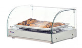 Omcan 41868 - 22" Countertop Display Warmer, Single-Shelf, Front Curved Glass and 1 Rear Hinged Door, Full-Service
