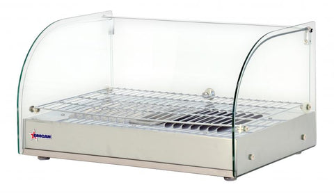 Omcan 41868 - 22" Countertop Display Warmer, Single-Shelf, Front Curved Glass and 1 Rear Hinged Door, Full-Service