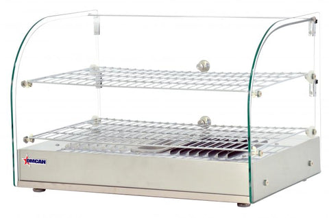Omcan 41870 - 22" Countertop Display Warmer,  2 Shelves,  2 Rear Hinged Doors, Full-Service, 1.59 cu.ft. (45 L) Capacity