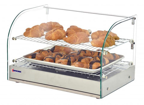 Omcan 41870 - 22" Countertop Display Warmer,  2 Shelves,  2 Rear Hinged Doors, Full-Service, 1.59 cu.ft. (45 L) Capacity