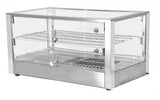 Omcan 41872 - 28" Countertop Display Warmer, 2 Shelves, Square Glass Front, Self/Full-Service, 2.82 cu.ft. (80 L) Capacity