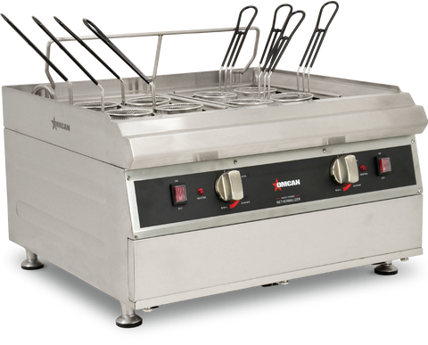 Omcan 41883 - 2 x 2.5 Gallon (9L) Double Tank Electric Countertop Pasta Cooker (240V)