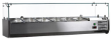 Omcan 41937 - 59" Refrigerated Topping Rail with Glass Guard