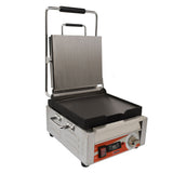 Omcan 42909 - Single Panini Grill with Smooth Plates and Timer – 10″ x 11″ Cooking Surface – 120V, 1800W