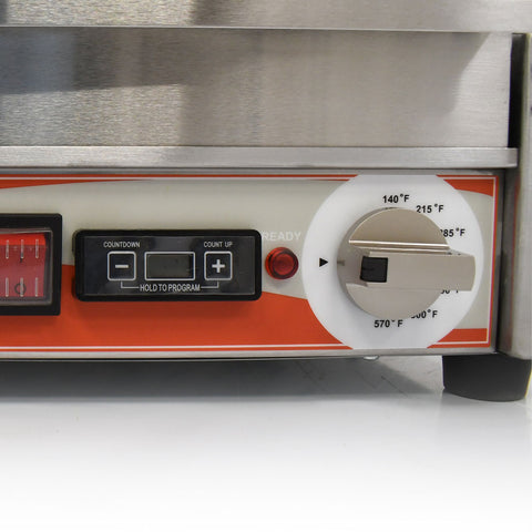 Omcan 42910 - Single Panini Grill with Grooved Plates and Timer – 10″ x 11″ Cooking Surface – 120V, 1800W