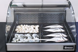 Omcan 43074 - 27″ Curved Glass Countertop Refrigerated Display, 4.2 cu.ft. (118L), Stainless Steel