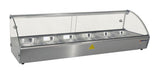 Omcan 43119 - 44" Countertop Display Warmer, 6 Pans, Curved Glass, Full-Service
