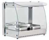 Omcan 43120 - 22" Heated Display Case, 2 Pans, Self-Service, 2.3 cu.ft. (66L) Capacity