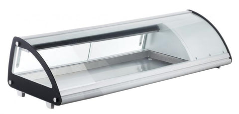 Omcan 43223 - 45″ Refrigerated Sushi Showcase with Curved Glass, 1.51 cu.ft. (43 L), White