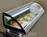 Omcan 43225 - 58″ Refrigerated Sushi Showcase with Curved Glass, 2.93 cu.ft. (83L), White
