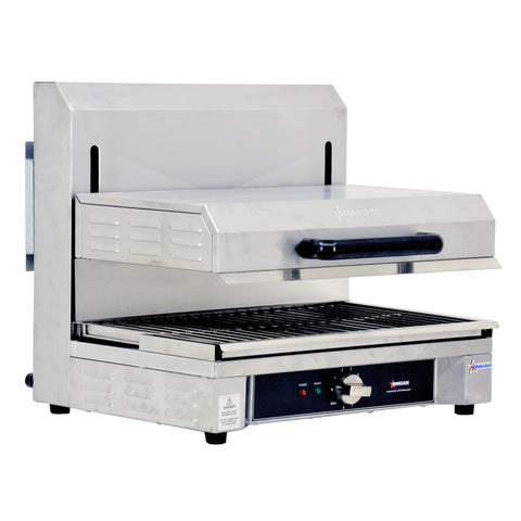 Omcan 43450 - Stainless Steel Quartz Adjustable Salamander with 14″ x 21″ Warming Base