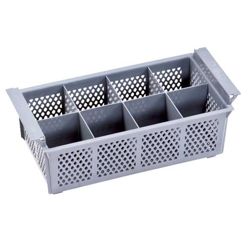 Omcan 43506 - 8 Compartment Dishwasher Cutlery Basket, Gray, Half Size