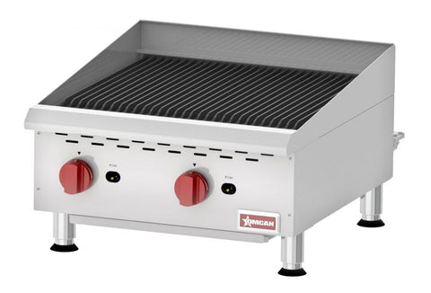 Omcan 43727 - Elite 24″ Countertop Radiant Gas Charbroiler 2 Burners, 80,000 BTU