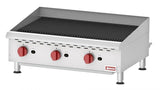 Omcan 43728 - Elite 36″ Countertop Radiant Gas Charbroiler, 3 Burners, 120,000 BTU