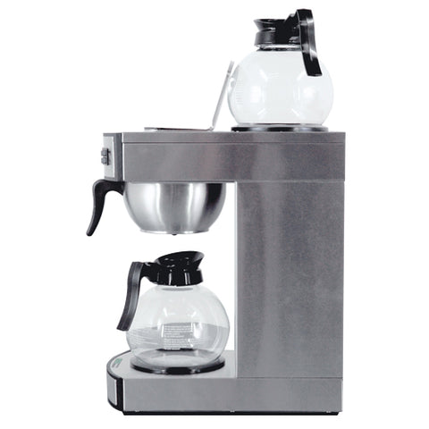 Omcan 44313 - Stainless Steel Coffee Maker with 2 Glass Decanter – 2.2 L tank capacity