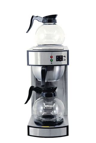 Omcan 44313 - Stainless Steel Coffee Maker with 2 Glass Decanter – 2.2 L tank capacity
