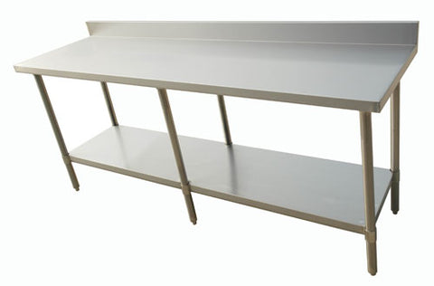Omcan 44348 - 30″ x 84″ All Stainless Steel Work Table with Backsplash