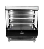 Omcan 44377 - 51" Three (3) Shelf Grab-and-Go Open Refrigerated Floor Self-Serve Merchandiser, 27.2 cu.ft (770 L), Black
