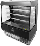 Omcan 44377 - 51" Three (3) Shelf Grab-and-Go Open Refrigerated Floor Self-Serve Merchandiser, 27.2 cu.ft (770 L), Black