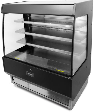 Omcan 44377 - 51" Three (3) Shelf Grab-and-Go Open Refrigerated Floor Self-Serve Merchandiser, 27.2 cu.ft (770 L), Black