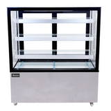 Omcan 44383 - 48″ Three (3) Shelf Square Glass Floor Refrigerated Display Case, 18.71 cu.ft. (530 Liter), Stainless steel