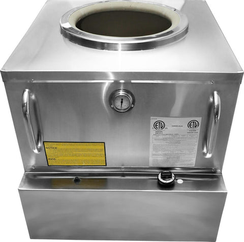 Omcan 44386 - 28″ x 30″ Natural Gas Stainless Steel Tandoor Clay Oven – 48,000 BTU