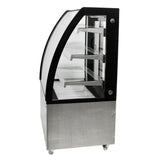 Omcan 44387 - 36" Three (3) Shelf Curved Glass Floor Refrigerated Showcase, 10.95 cu.ft. (310 L), Stainless Steel