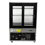 Omcan 44387 - 36" Three (3) Shelf Curved Glass Floor Refrigerated Showcase, 10.95 cu.ft. (310 L), Stainless Steel