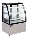 Omcan 44387 - 36" Three (3) Shelf Curved Glass Floor Refrigerated Showcase, 10.95 cu.ft. (310 L), Stainless Steel