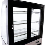 Omcan 44387 - 36" Three (3) Shelf Curved Glass Floor Refrigerated Showcase, 10.95 cu.ft. (310 L), Stainless Steel
