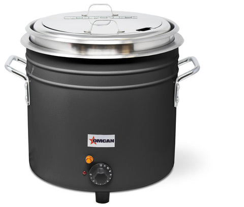 Omcan 44392 - 11 qt Black Retro Soup Warmer/Rethermalizer