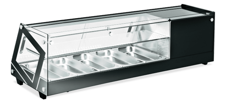 Omcan 44393 - 51″ Refrigerated Sushi Showcase with Flat Glass, 2.26 cu.ft. (64 L), Black