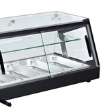 Omcan 44394 - 58″ Refrigerated Sushi Showcase with Flat Glass, 3 cu.ft. (84 L), Black