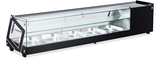 Omcan 44394 - 58″ Refrigerated Sushi Showcase with Flat Glass, 3 cu.ft. (84 L), Black