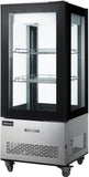 Omcan 44471 - 26″ Two (2) Shelf Refrigerated Display Case with Four-Sided Glass 59″ Tall, 9.53 cu.ft. (270 Liter), Stainless Steel