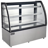 Omcan 44503 - 60" Three (3) Shelf Curved Glass Floor Refrigerated Showcase, 18.89 cu.ft. (535 L), Stainless Steel