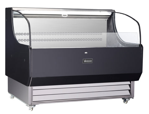 Omcan 44544 - 52" Grab-and-Go Open Refrigerated Floor Self-Serve Display Case, 13.07 cu.ft. (370 L), Black