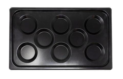 Omcan 44546 - Full Size 12″ x 20″ Non-Stick Stainless Steel Multi-Baker Pan with 8 molds for Combi-Oven