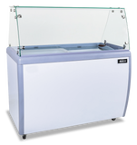 Omcan 44588 - 50″ 8+6 Tubs Capacity Ice Cream Dipping Freezer with Flat Sneeze Guard