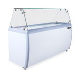 Omcan 44589 - 60″ 10+8 Tubs Capacity Ice Cream Dipping Freezer with Flat Sneeze Guard