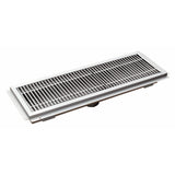 Omcan 44609 - 12″ x 48″ Stainless Steel Floor Trough with Grating, 14 Gauge