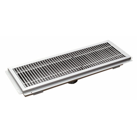 Omcan 44609 - 12″ x 48″ Stainless Steel Floor Trough with Grating, 14 Gauge