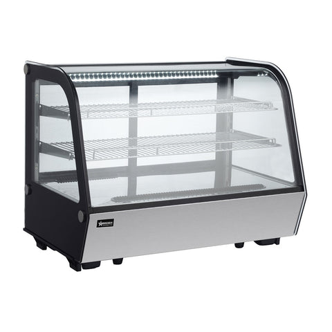 Omcan 44630 - 34″ Two (2) Shelf Countertop Refrigerated Display, 5.65 cu.ft. (160 L), Stainless Steel