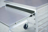 Omcan 44722 - 29″ x 20 1/2″ x 30″ Aluminum Multi-Utility Cart with Cutting Board Drawer and 6 Pan Slots