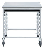 Omcan 44722 - 29″ x 20 1/2″ x 30″ Aluminum Multi-Utility Cart with Cutting Board Drawer and 6 Pan Slots