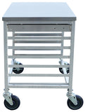 Omcan 44722 - 29″ x 20 1/2″ x 30″ Aluminum Multi-Utility Cart with Cutting Board Drawer and 6 Pan Slots