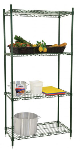 Omcan 45175 - 24″ D x 60″ W x 72″ H Dark Green Epoxy Shelving Kit