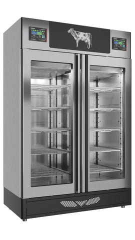 Omcan 45176 - Stagionello® Maturmeat® 100+100 kg Meat Curing Cabinet with ClimaTouch® &amp; Fumotic®