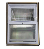 Omcan 45291 - 29″ Two (2) Door Ice Cream Display Chest Freezer with Flat Glass Top, 5.3 cu.ft. (150 L)