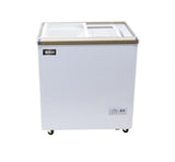 Omcan 45291 - 29″ Two (2) Door Ice Cream Display Chest Freezer with Flat Glass Top, 5.3 cu.ft. (150 L)